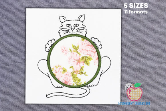 A Designer's Look at the Cat with a Circle Frame Embroidery