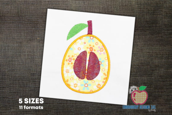 A Loquat with Seeds Applique for Tropical Apparel