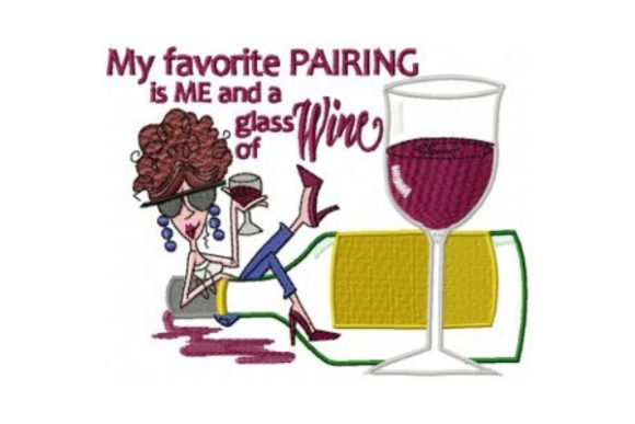 A Review of the 'Me and a Glass of Wine' Embroidery Design