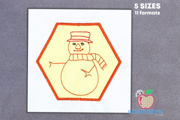 A Unique Orange Snowman Applique for Holiday Projects
