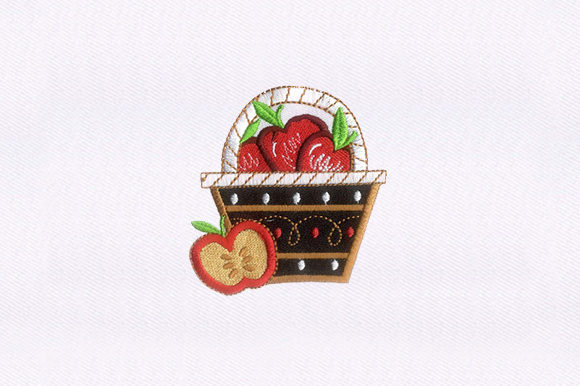 Basketful Red Apples Embroidery Review for Apparel Designers