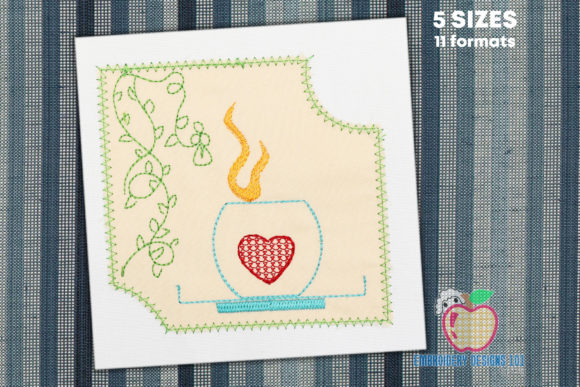 Cup of Coffee with a Heart Applique Review
