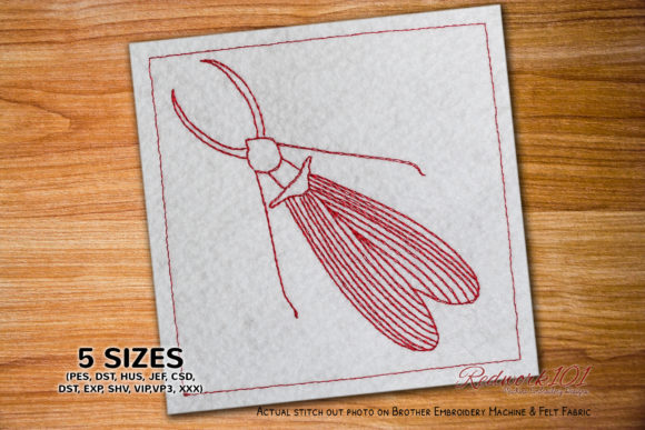 Dobsonfly Embroidery Design for Product Collections