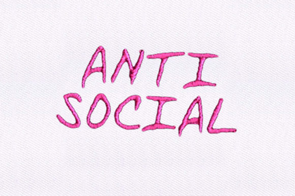 Evaluating the 'Anti Social' Text Embroidery Design for Real Projects