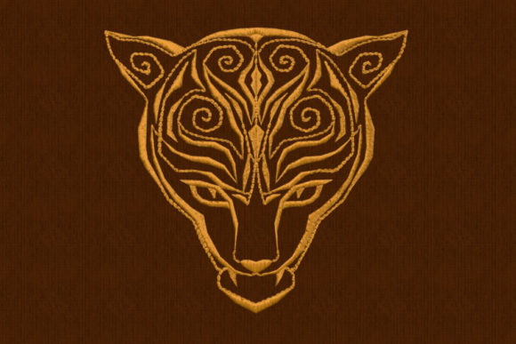 Jaguar Head: A Tribal Embroidery Design for Meaningful Gifts
