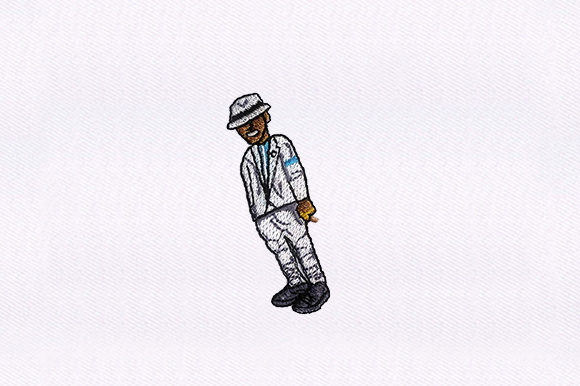 Leaning Man Embroidery Design Review for Boutique Apparel