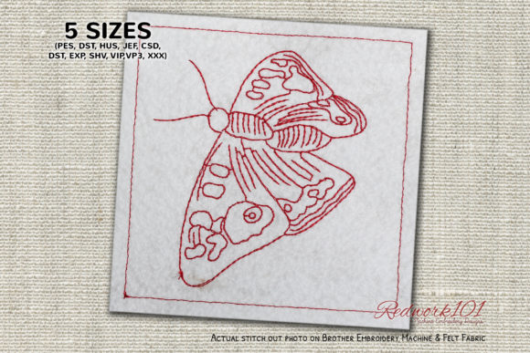 Lepidoptera Lineart Embroidery for Boutique Sweatshirts
