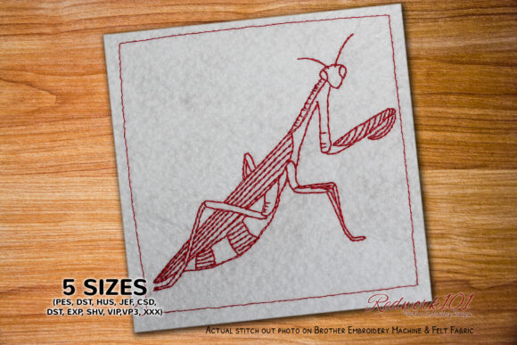 Mantis Redwork: A Bug Design for Bold Craft Fair Products
