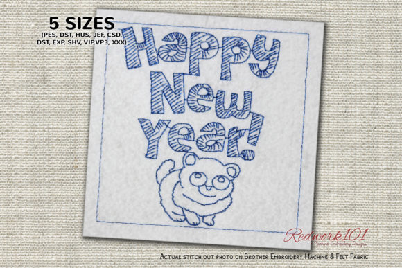 New Year Puppy Embroidery for Heartwarming Gifts