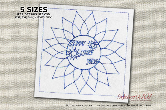 Sunflower Redwork: A Timeless New Year Gift Design