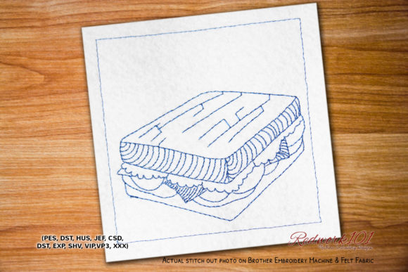 Tasty Sandwich Redwork Embroidery Design Review