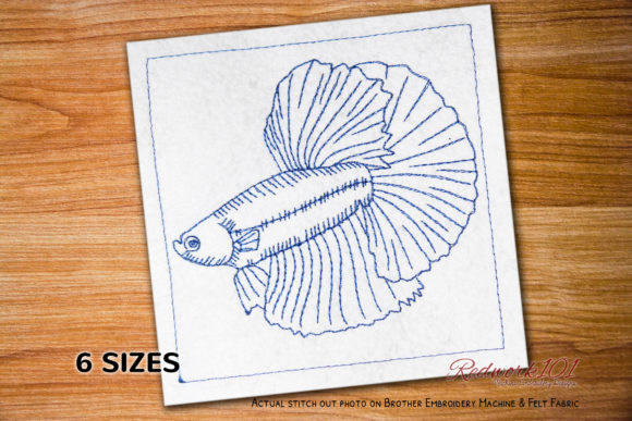 Testing the Siamese Fighting Fish Embroidery Design for Personalized Gifts